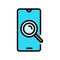 smartphone search magnifying glass color icon vector illustration