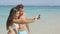 Smartphone Selfie - beach vacation couple photo