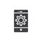 Smartphone settings with cogwheel icon vector