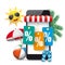 Smartphone Shop Marquee Sun Palms Price Stickers Percent