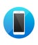Smartphone single flat icon. Blue icon for application.