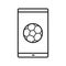 Smartphone soccer game linear icon