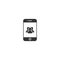 Smartphone and social group simple vector icon.