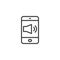 Smartphone sound volume outline icon