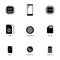 Smartphone specification flat line icons. Gadget description.