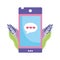 Smartphone speech bubble love hearts leaves isolated icon design