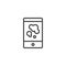 Smartphone with Splattered blood stains outline icon