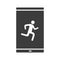 Smartphone sport app glyph icon