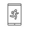 Smartphone sport app linear icon