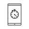 Smartphone stopwatch app linear icon