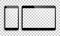 Smartphone, tablet mockup, transparent background
