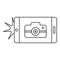 Smartphone take photo icon, outline style