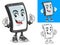 Smartphone with Thumbs Up Gesture Cartoon Character Mascot Illustration