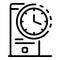 Smartphone time clock icon, outline style