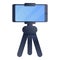 Smartphone tripod icon, cartoon style