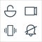 smartphone ui ux part line icons. linear set. quality vector line set such as silent, vibrate, camera