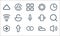 smartphone ui ux part line icons. linear set. quality vector line set such as sound, hotspot, security, weather, upward, wifi,