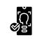 smartphone unblocked with face id glyph icon vector illustration