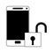 Smartphone unlocked security in black and white