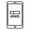 Smartphone update icon, outline style