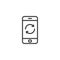 Smartphone update line icon