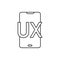 Smartphone ux coding icon. Element of user experience icon