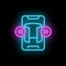 Smartphone virtual travel icon neon vector