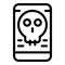 Smartphone virus icon, outline style