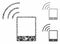 Smartphone Wi-Fi signal Composition Icon of Trembly Elements