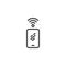 Smartphone wifi connection line icon