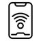 Smartphone wifi icon outline vector. Hostel facility