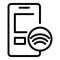 Smartphone wifi remote access icon, outline style