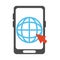 Smartphone world click work flat style icon