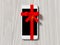 Smartphone wrapped with color ribbon