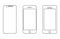 Smartphones icon outline set on isolated white background