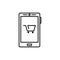 Smartphonewithshoppingcart. Vector illustration decorative design
