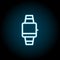 Smartwatch blue neon icon. Simple thin line, outline vector of time icons for ui and ux, website or mobile application