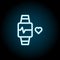 Smartwatch blue neon icon. Simple thin line, outline vector of time icons for ui and ux, website or mobile application