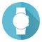 Smartwatch blue round flat design vector icon isolated on white background, smart watch illustration in eps 10