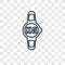 Smartwatch concept vector linear icon isolated on transparent ba