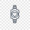 Smartwatch concept vector linear icon isolated on transparent ba