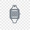 Smartwatch concept vector linear icon on transparent ba