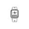 Smartwatch hand drawn outline doodle icon.