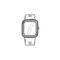 Smartwatch hand drawn outline doodle icon.