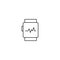 Smartwatch health wriat bracelet line icon. Heart tracker pulse cardio rate