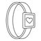 Smartwatch heart monitor icon, outline style