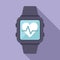 Smartwatch heart rate icon flat vector. Digital sport