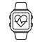 Smartwatch heart rate icon outline vector. Digital sport