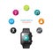 Smartwatch infographic isolated with icons time line concept. V