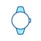 Smartwatch Line Icon. Round Electronic Wearable Smartwatch with Screen Color Pictogram. Watch with Wireless Technology